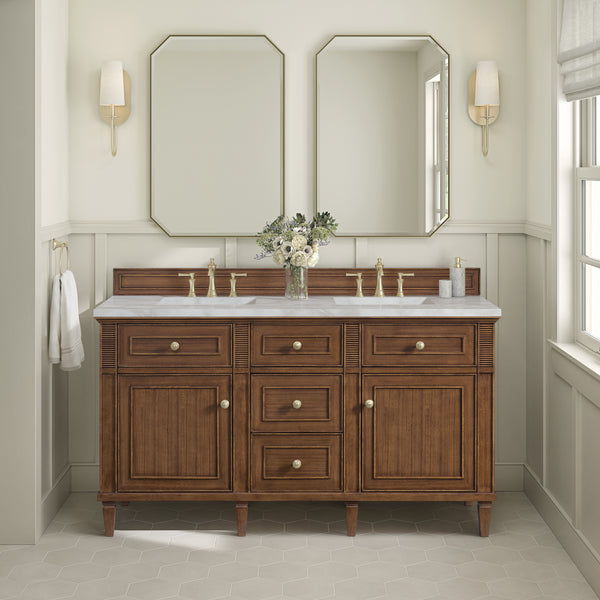 James Martin Lorelai 60" Double Vanity with 3 CM Countertop & FreePower Wireless Charger