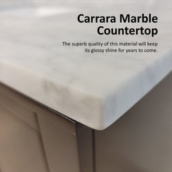 Lexora Collection Dukes 48 inch Single Bath Vanity and Carrara Marble Top - Luxe Bathroom Vanities