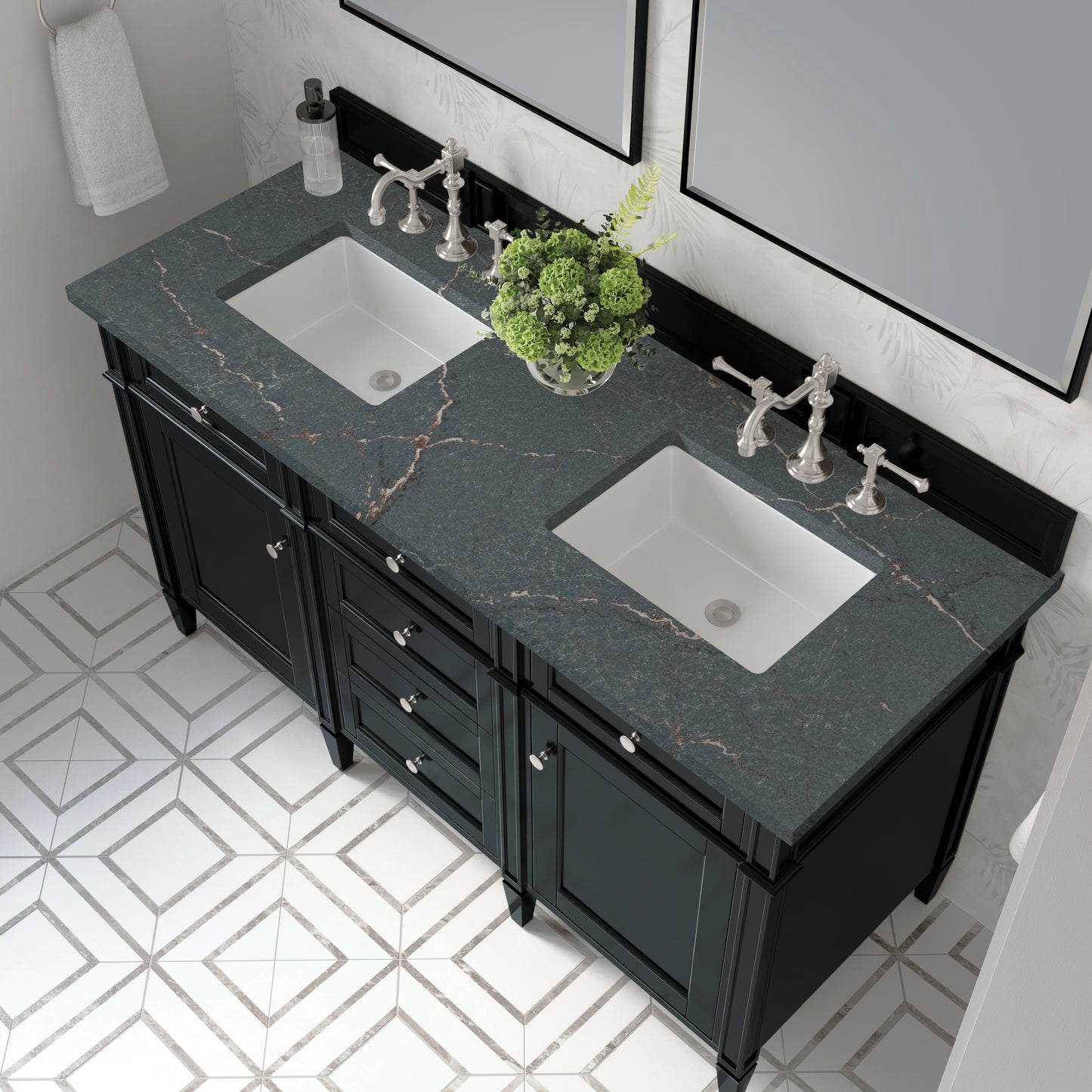 James Martin Brittany 60" Double Vanity with 3 CM Countertop