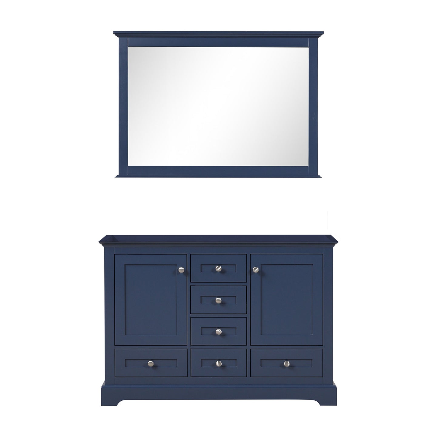 Lexora Collection Dukes 48 inch Double Bath Vanity and 46 inch Mirror - Luxe Bathroom Vanities