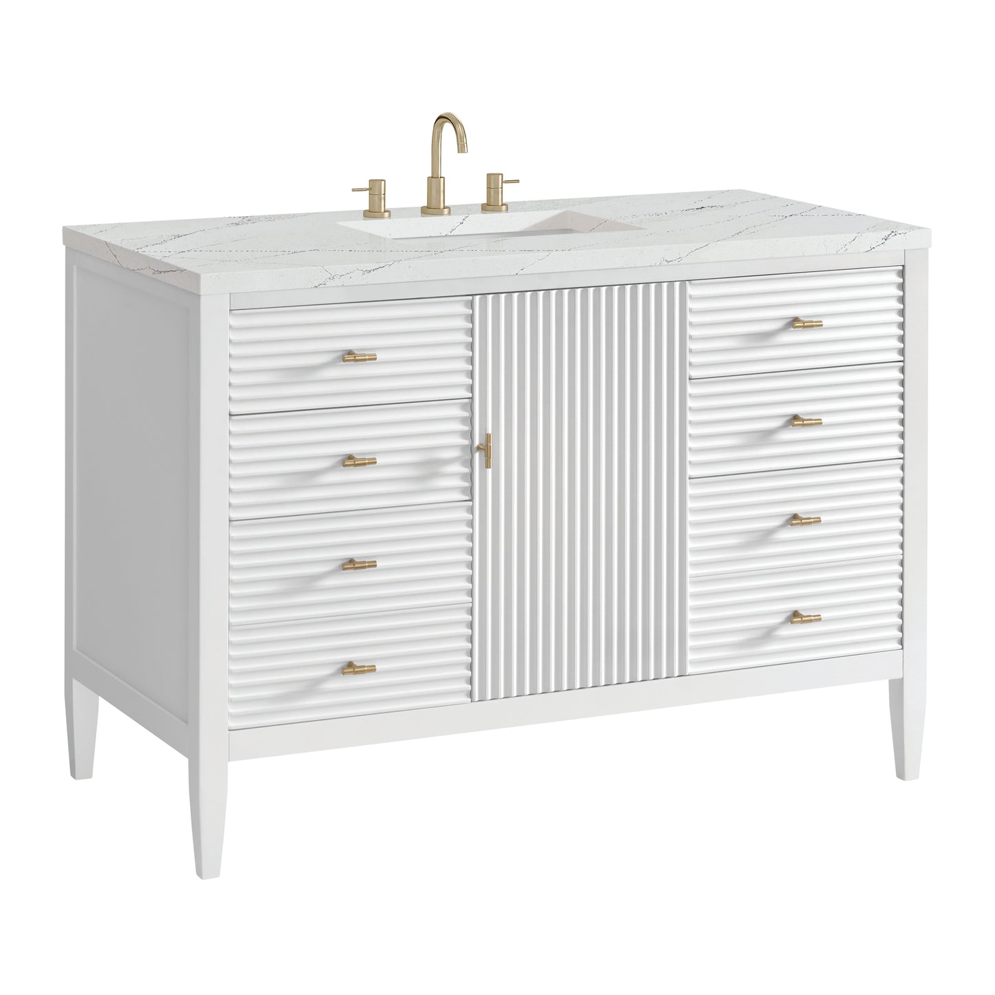 James Martin Myrrin 48" Single Vanity with 3 CM Countertop & FreePower Wireless Charger