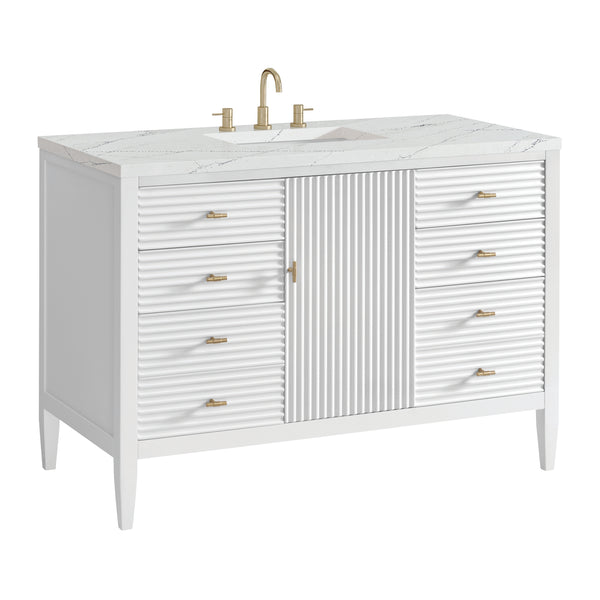 James Martin Myrrin 48" Single Vanity with 3 CM Countertop & FreePower Wireless Charger