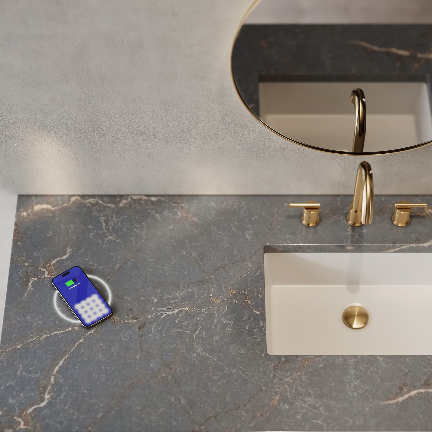James Martin Laurent 60" Single Vanity with 3 CM Countertop & FreePower Wireless Charger