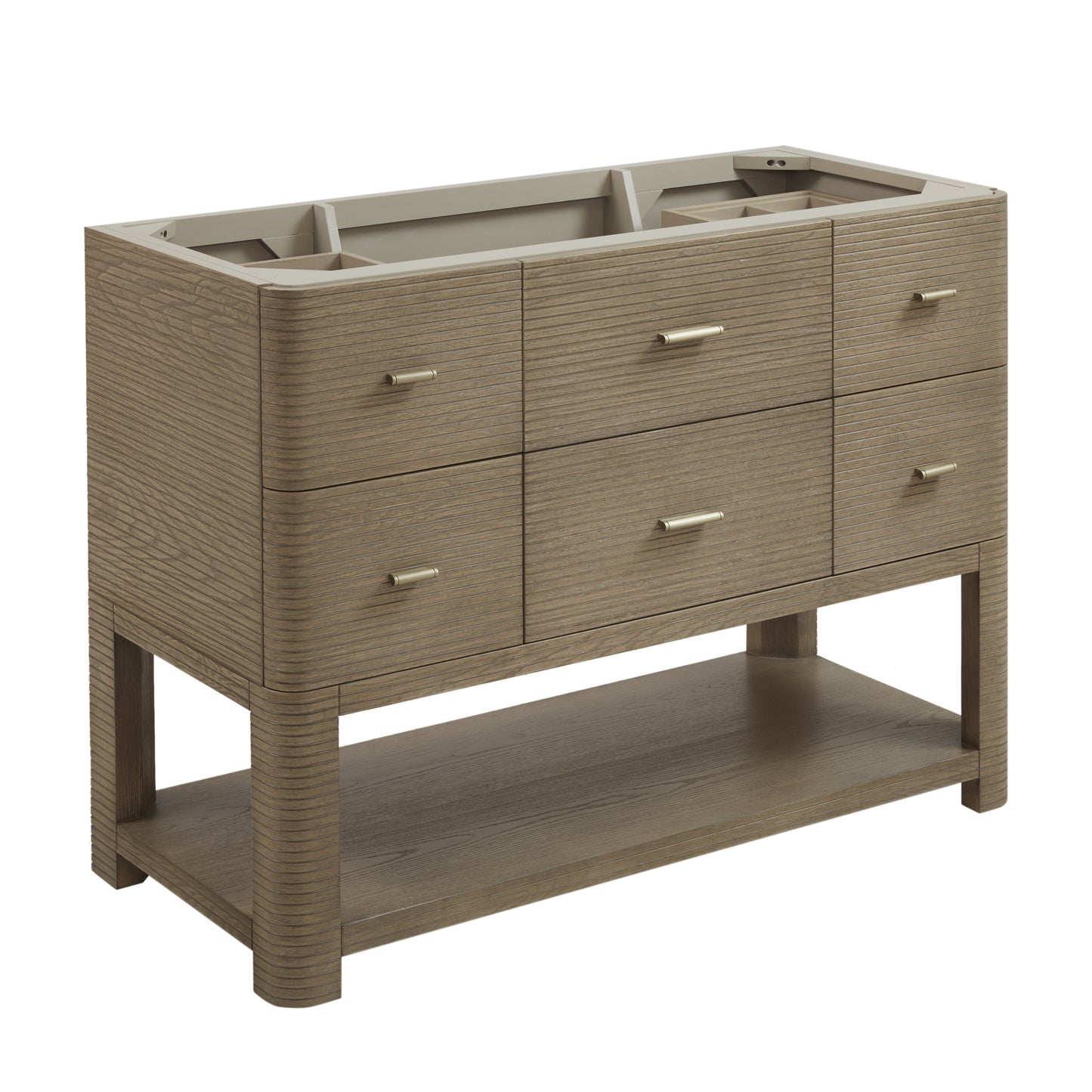James Martin Lucian 48" Single Vanity, Pebble Oak - Luxe Bathroom Vanities