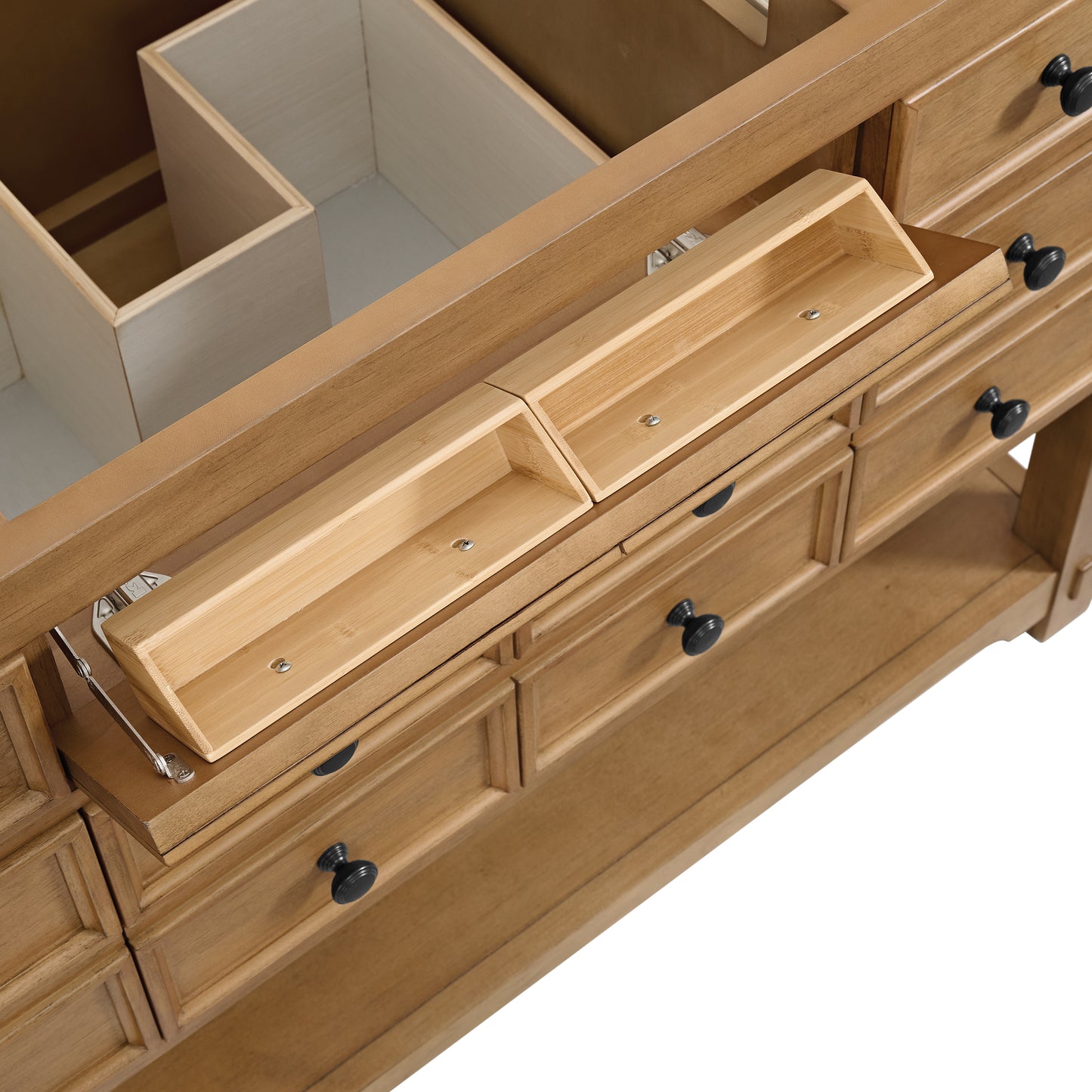 James Martin Malibu 48" Single Vanity, Amber Birch w/ 3 CM Counter Top - Luxe Bathroom Vanities