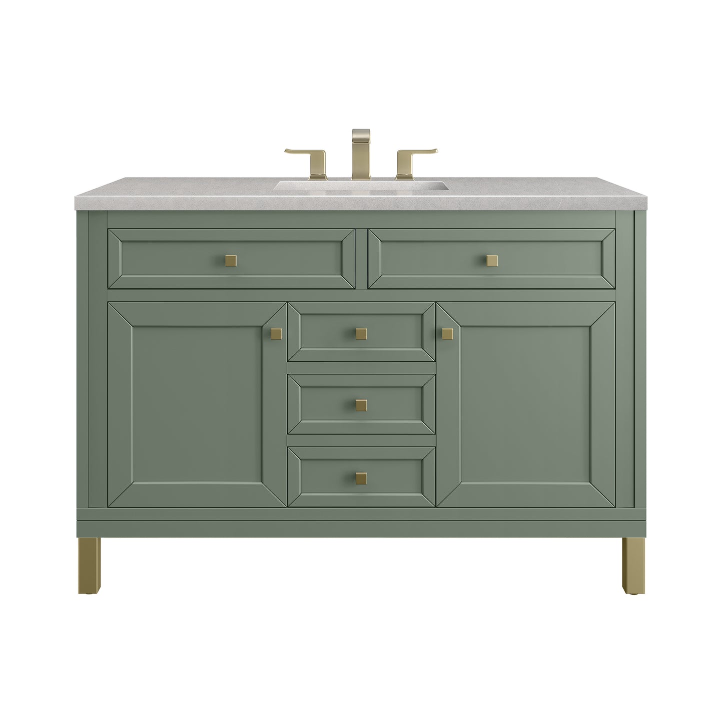 James Martin Chicago 48" Single Vanity, Smokey Celadon - Luxe Bathroom Vanities