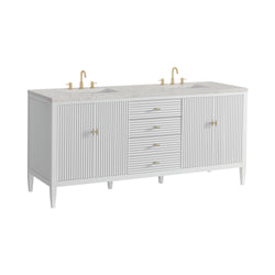 James Martin Myrrin 72" Double Vanity with 3 CM Countertop & FreePower Wireless Charger