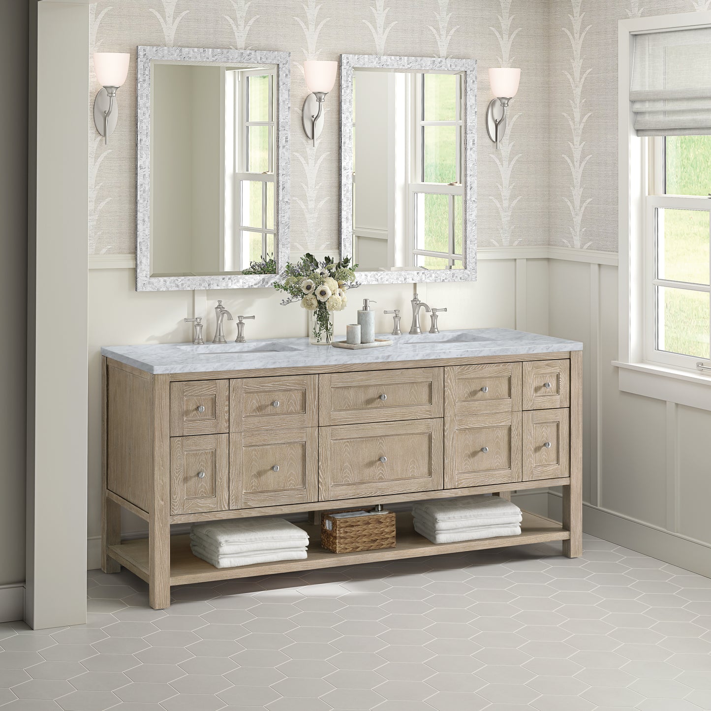 James Martin Breckenridge 72" Double Vanity w/ 3 CM Countertop