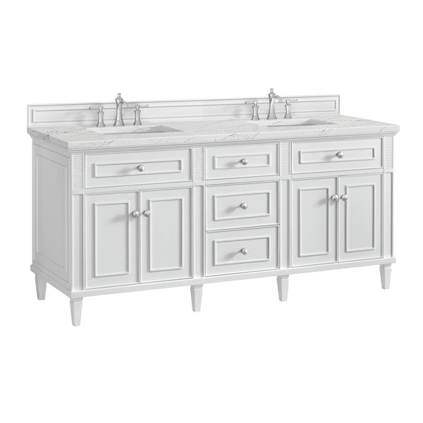 James Martin Lorelai 72" Double Vanity with 3 CM Countertop & FreePower Wireless Charger