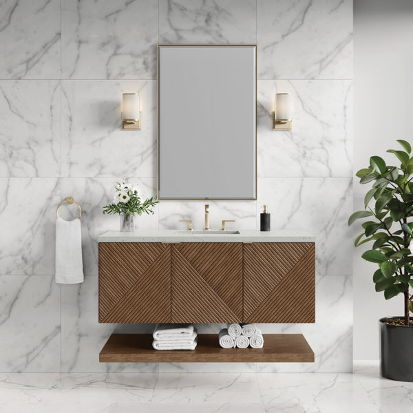 James Martin Marcello 48" Single Vanity, Chestnut with 3CM Top - Luxe Bathroom Vanities