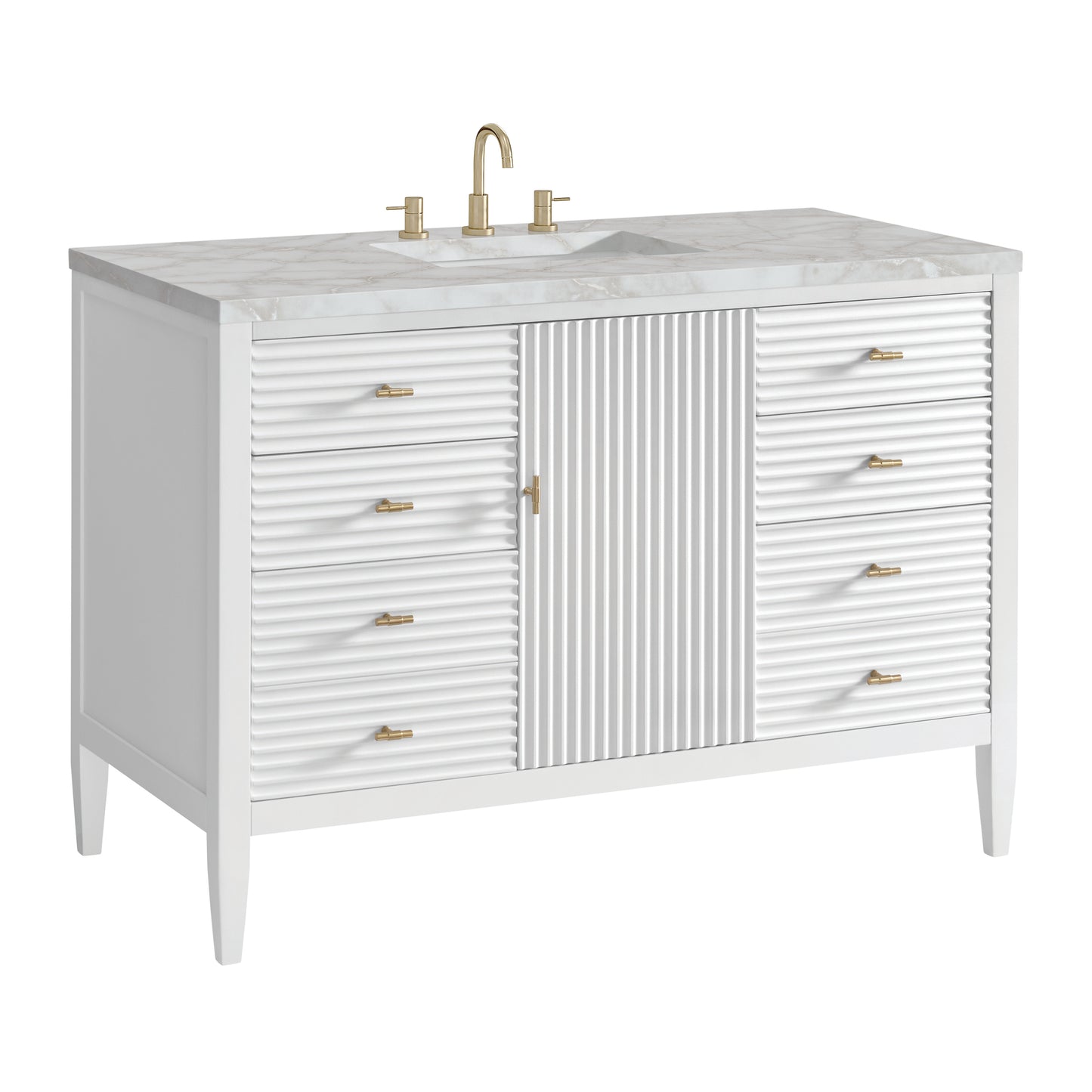 James Martin Myrrin 48" Single Vanity with 3 CM Countertop & FreePower Wireless Charger