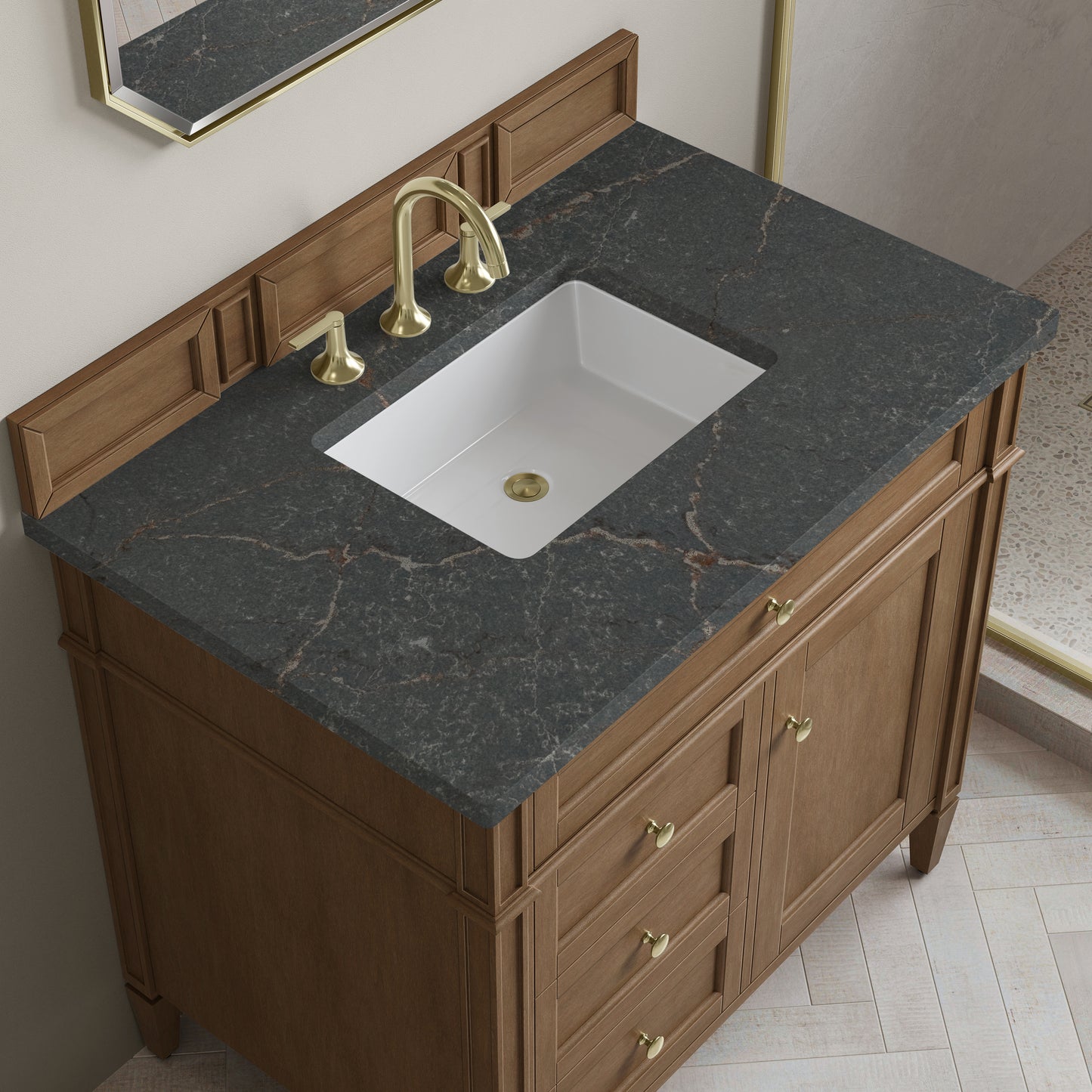 James Martin Brittany 36" Single Vanity with 3 Countertop