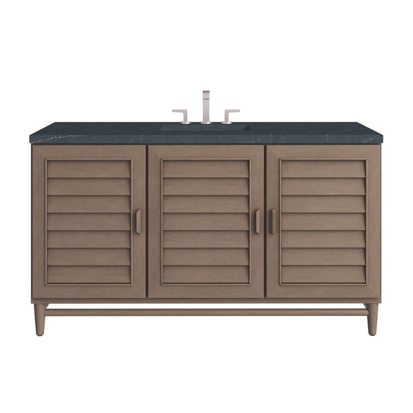 James Martin Portland 60" Single Vanity Whitewashed Walnut with 3 CM Countertop