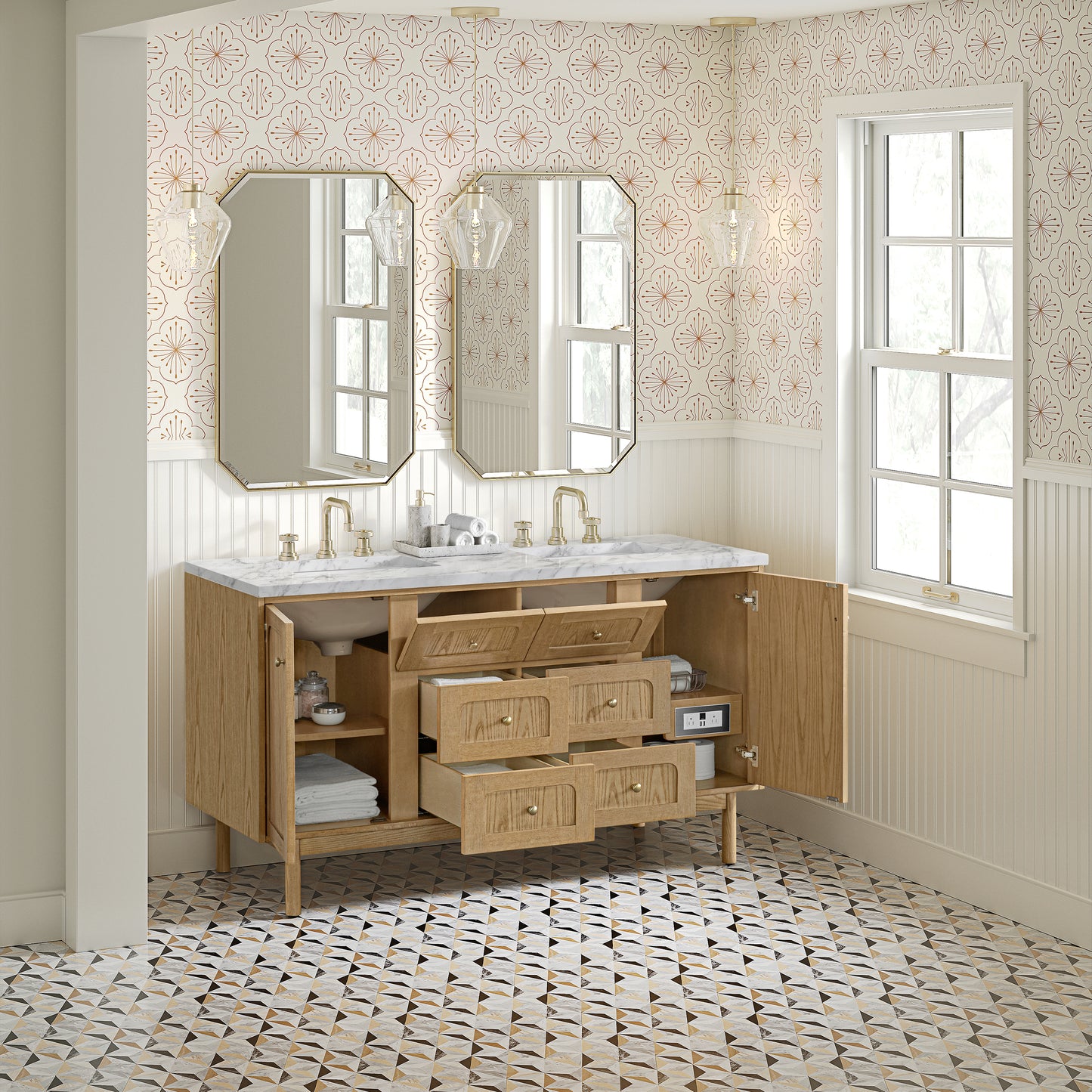 James Martin Laurent 60" Double Vanity with 3 CM Countertop
