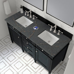 James Martin Brittany 60" Double Vanity with 3 CM Countertop & FreePower Wireless Charger