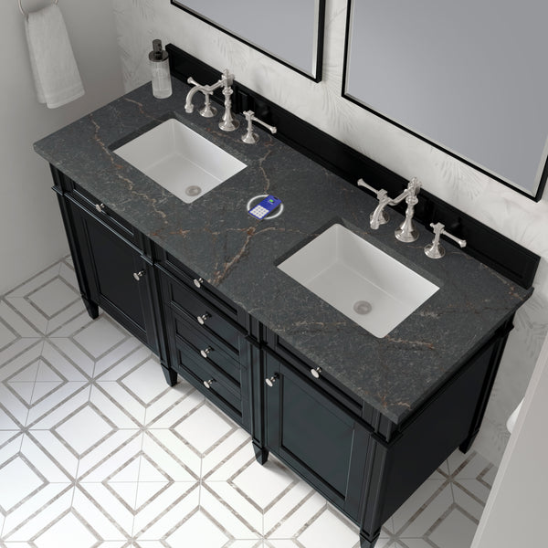 James Martin Brittany 60" Double Vanity with 3 CM Countertop & FreePower Wireless Charger