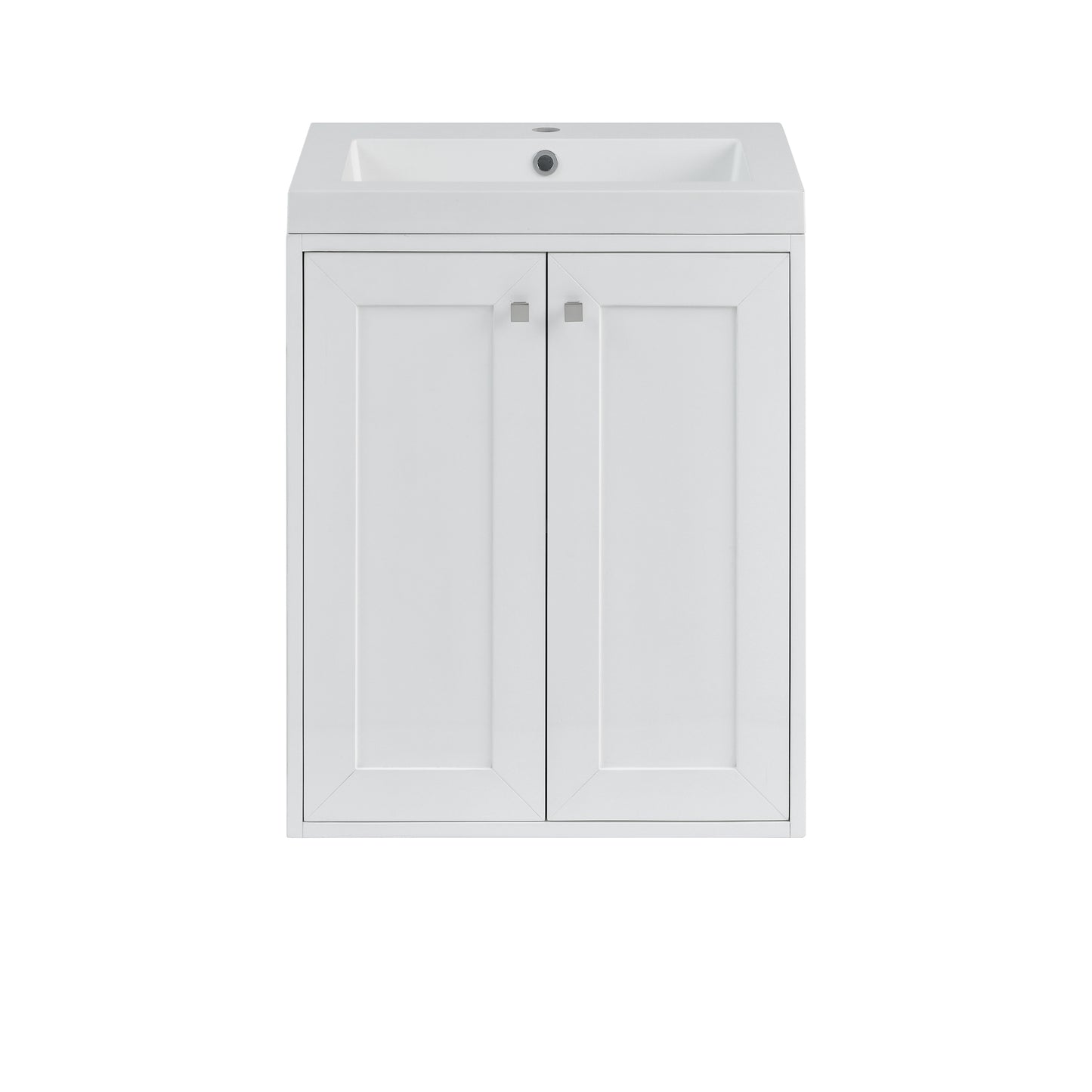 James Martin Chianti Single Floating Vanity with White Glossy Composite Stone Top