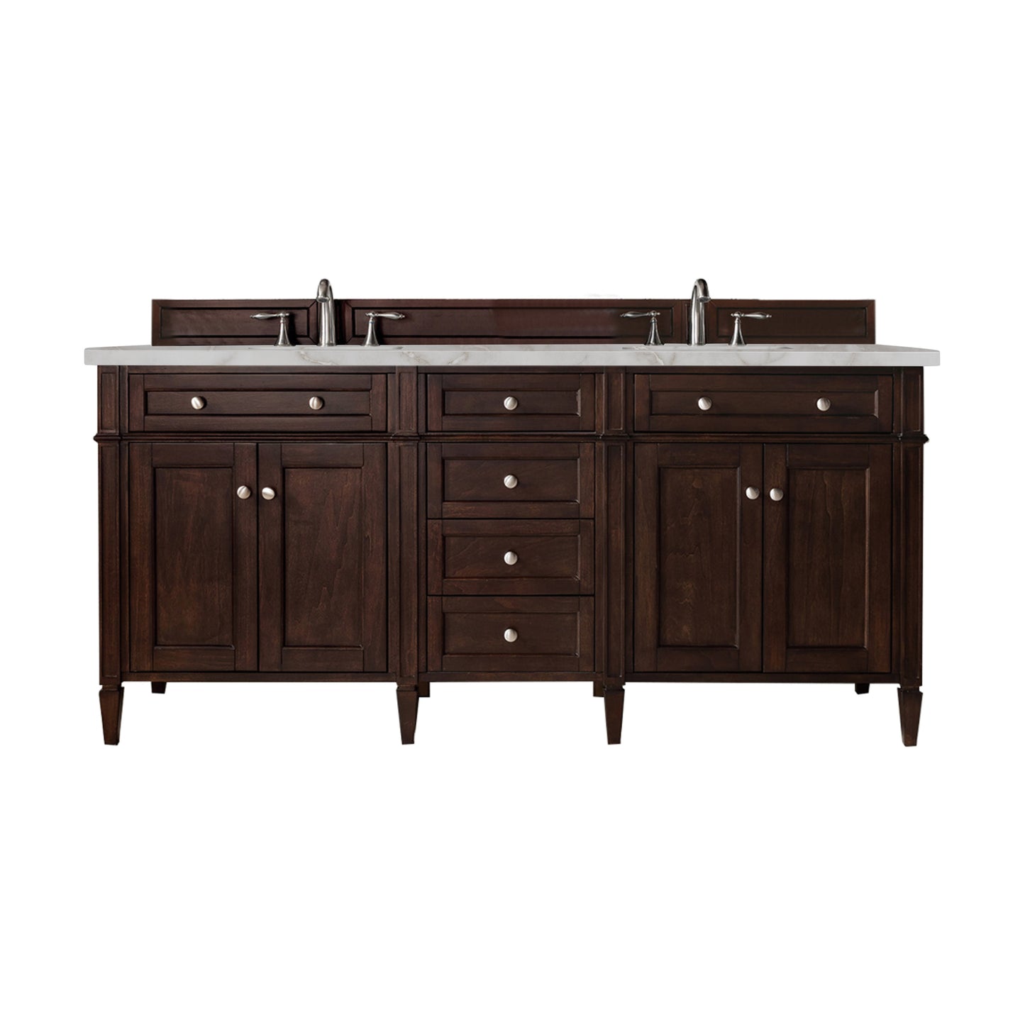 James Martin Brittany 72" Double Vanity with 3 CM Countertop & FreePower Wireless Charger