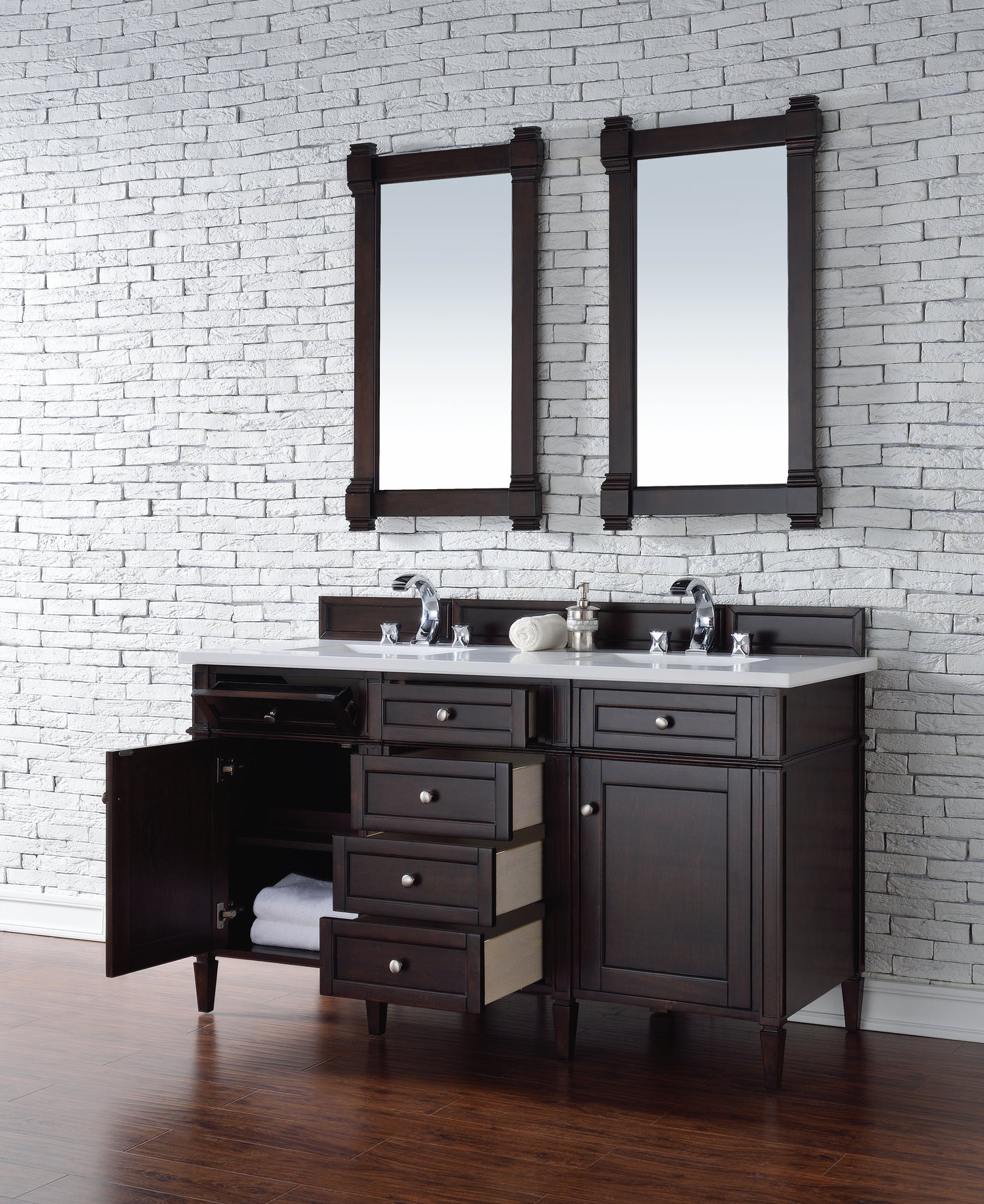 James Martin Brittany 60" Double Vanity with 3 CM Countertop