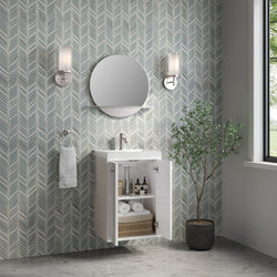 James Martin Chianti Single Floating Vanity with White Glossy Composite Stone Top