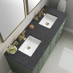 James Martin Chicago 60" Double Vanity, Smokey Celadon - Luxe Bathroom Vanities