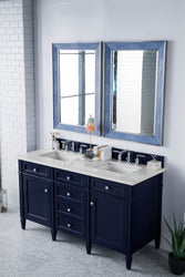 James Martin Brittany 60" Double Vanity with 3 CM Countertop & FreePower Wireless Charger
