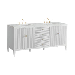 James Martin Myrrin 72" Double Vanity with 3 CM Countertop & FreePower Wireless Charger