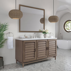 James Martin Portland 60" Single Vanity Whitewashed Walnut with 3 CM Countertop