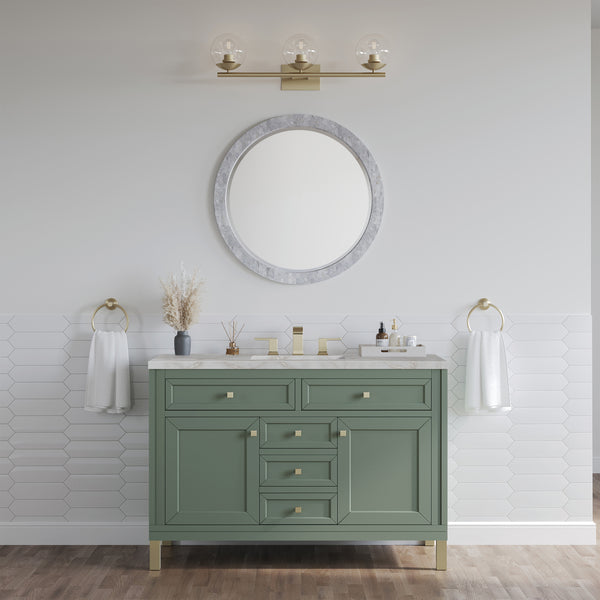 James Martin Chicago 48" Single Vanity with 3 CM Countertop & FreePower Wireless Charger