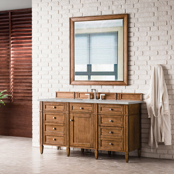 James Martin Brittany 60" Single Vanity with 3 CM Countertop & FreePower Wireless Charger