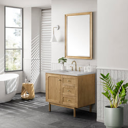 James Martin Laurent 36" Single Vanity, Light Natural Oak - Luxe Bathroom Vanities