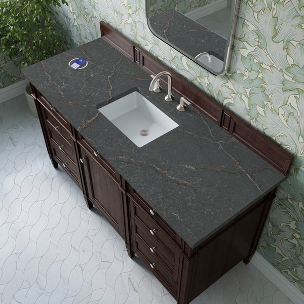 James Martin Brittany 60" Single Vanity with 3 CM Countertop & FreePower Wireless Charger