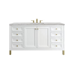 James Martin Chicago 60" Single Vanity with 3 CM Countertop & FreePower Wireless Charger