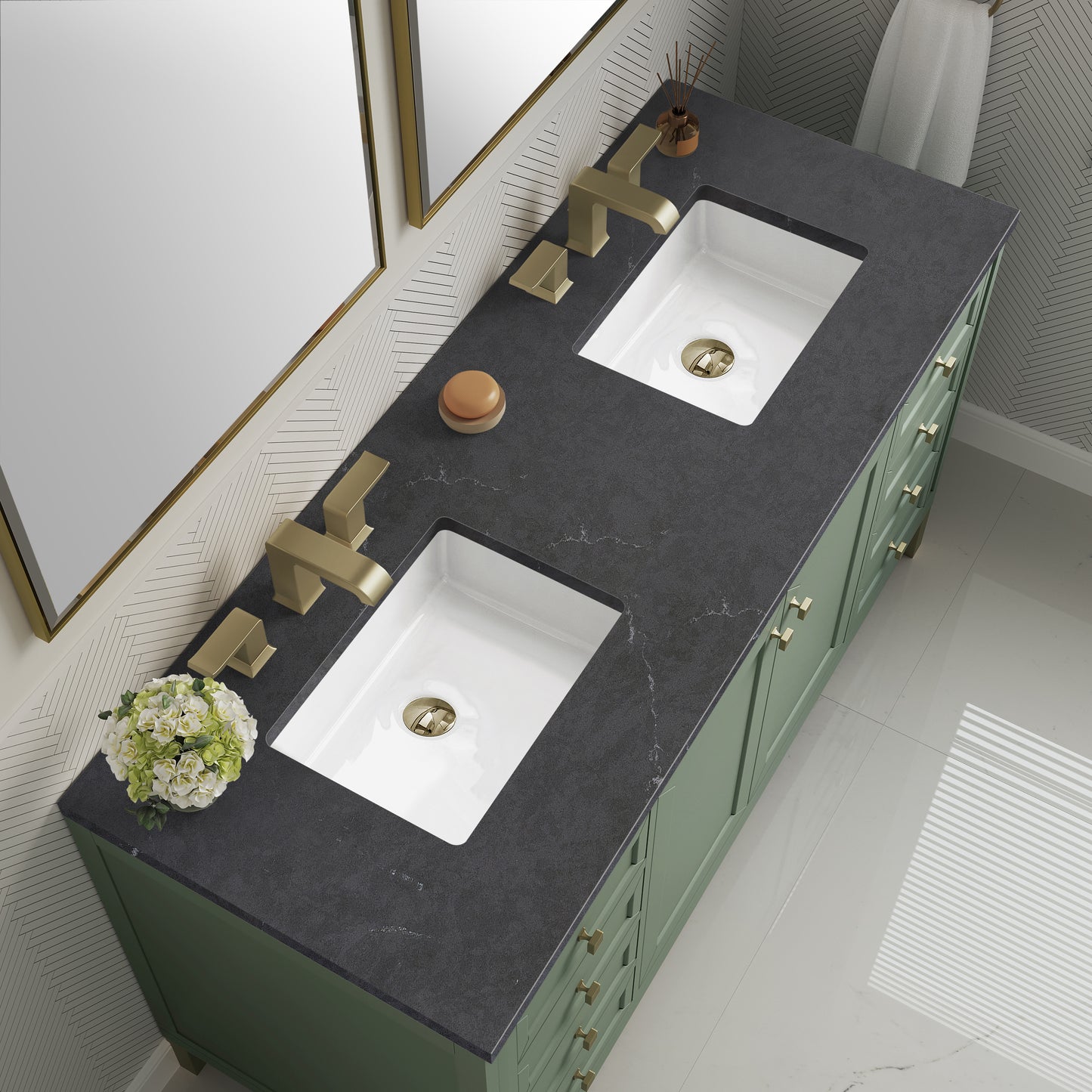 James Martin Chicago 60" Double Vanity with 3 CM Countertop