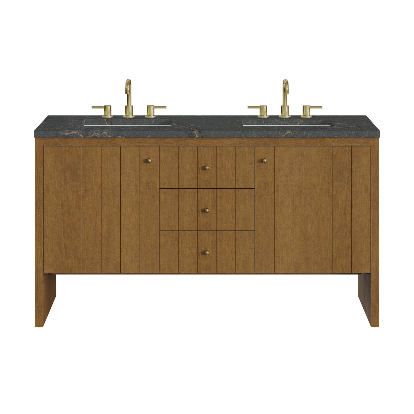 James Martin Hudson 60" Double Vanity with 3 CM Countertop & FreePower Wireless Charger