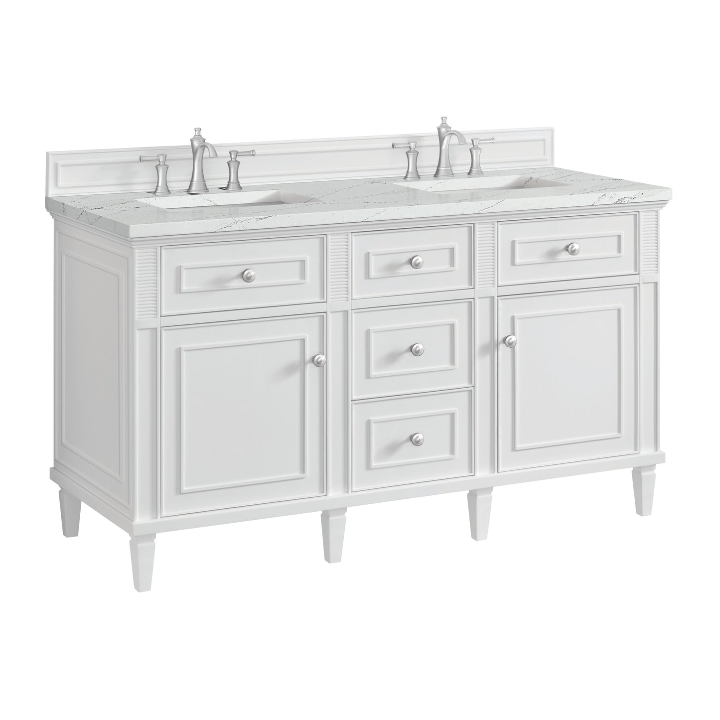 James Martin Lorelai 60" Double Vanity with 3 CM Countertop & FreePower Wireless Charger