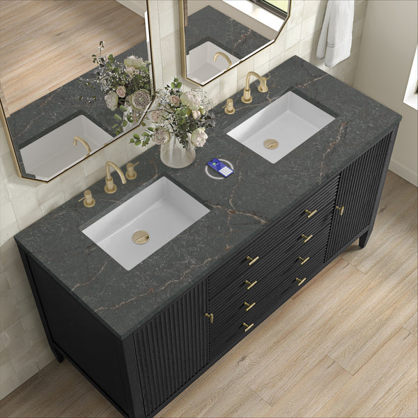 James Martin Myrrin 60" Double Vanity with 3 CM Countertop & FreePower Wireless Charger