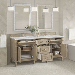 James Martin Lorelai 72" Double Vanity with 3 CM Countertop & FreePower Wireless Charger