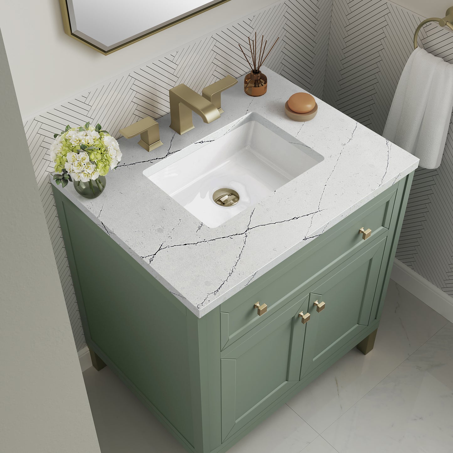 James Martin Chicago 30" Single Vanity with 3 CM Countertop