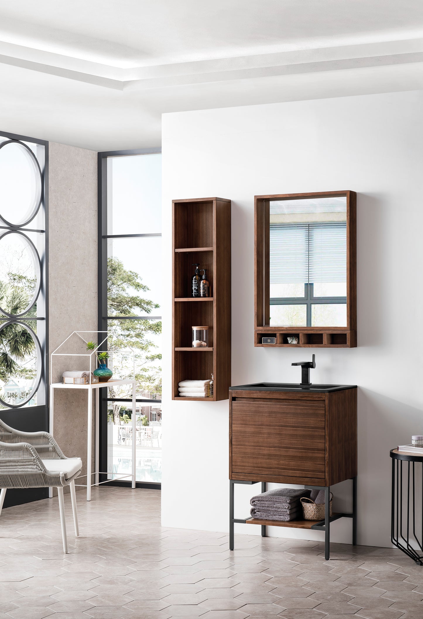 James Martin Mantova 23.6" Single Vanity With Stand and Composite Stone Top - Luxe Bathroom Vanities