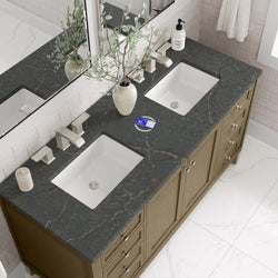 James Martin Chicago 60" Double Vanity with 3 CM Countertop & FreePower Wireless Charger