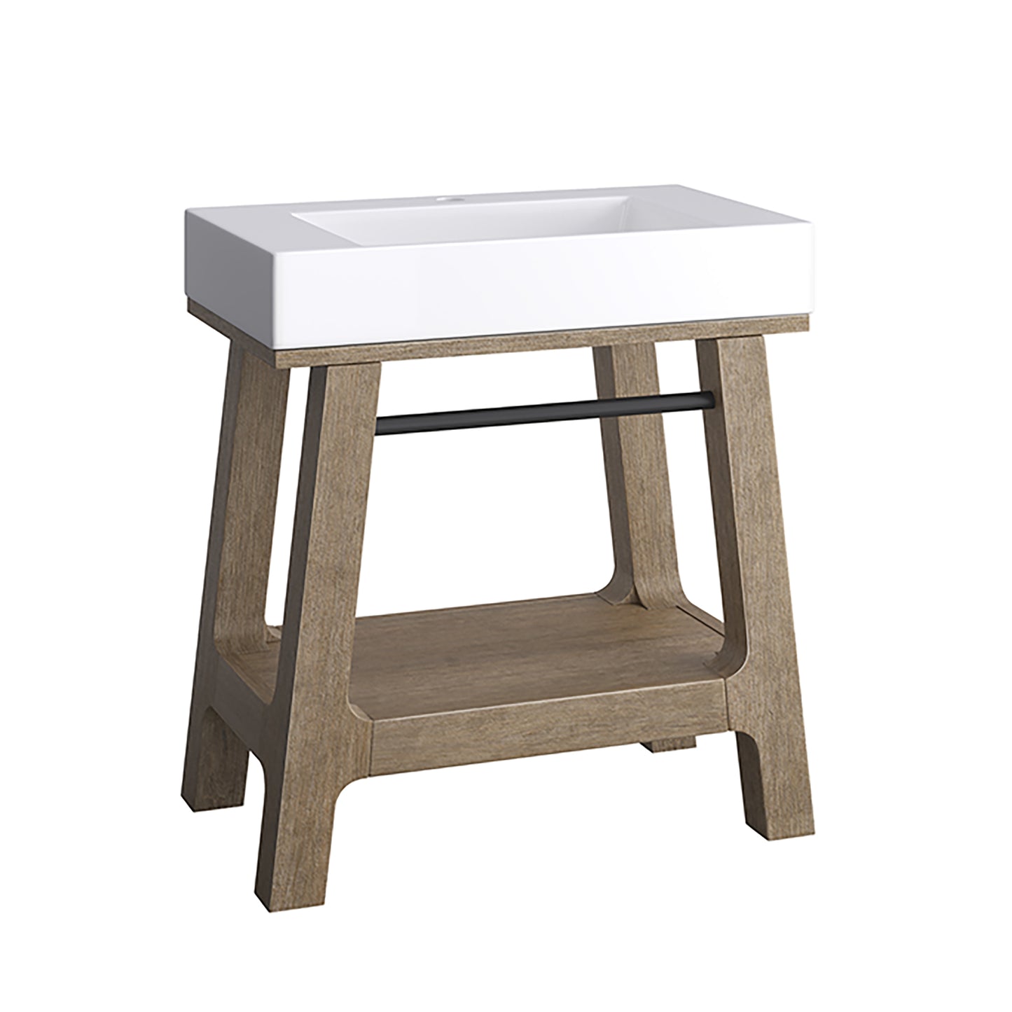 James Martin Auburn 31.5" Sink Console in Weathered Timber - Luxe Bathroom Vanities