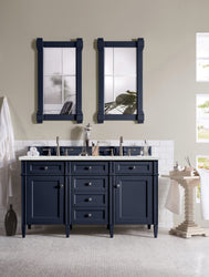 James Martin Brittany 60" Double Vanity with 3 CM Countertop & FreePower Wireless Charger