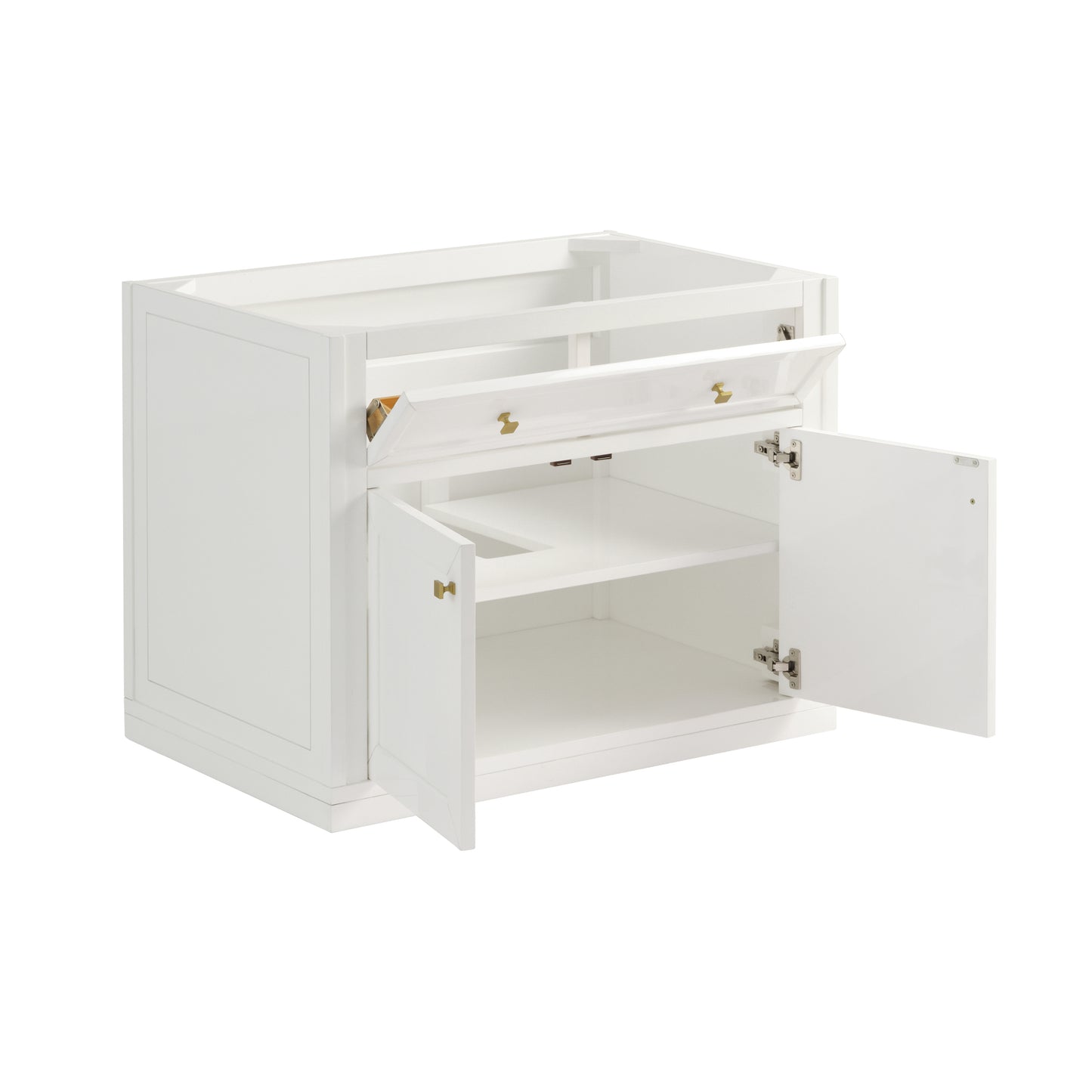 James Martin Chicago 36" Single Vanity with Single Hole 3CM White Zeus Silestone Top & Backsplash