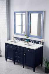 James Martin Brittany 60" Double Vanity with 3 CM Countertop & FreePower Wireless Charger