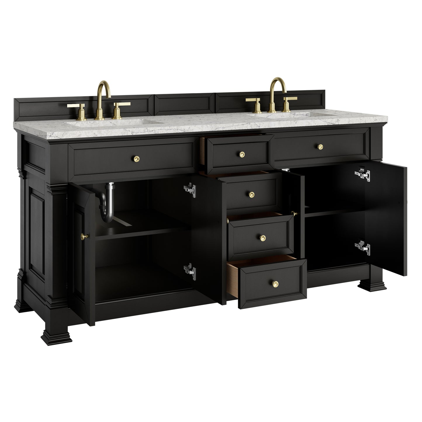James Martin Brookfield 72" Double Vanity with 3 CM Countertop & FreePower Wireless Charger