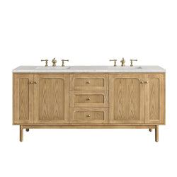 James Martin Laurent 72" Double Vanity with 3 CM Countertop & FreePower Wireless Charger