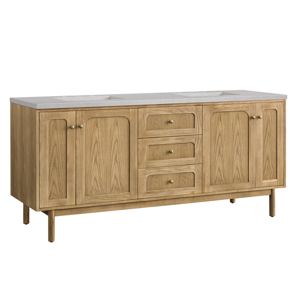 James Martin Laurent 72" Double Vanity, Light Natural Oak