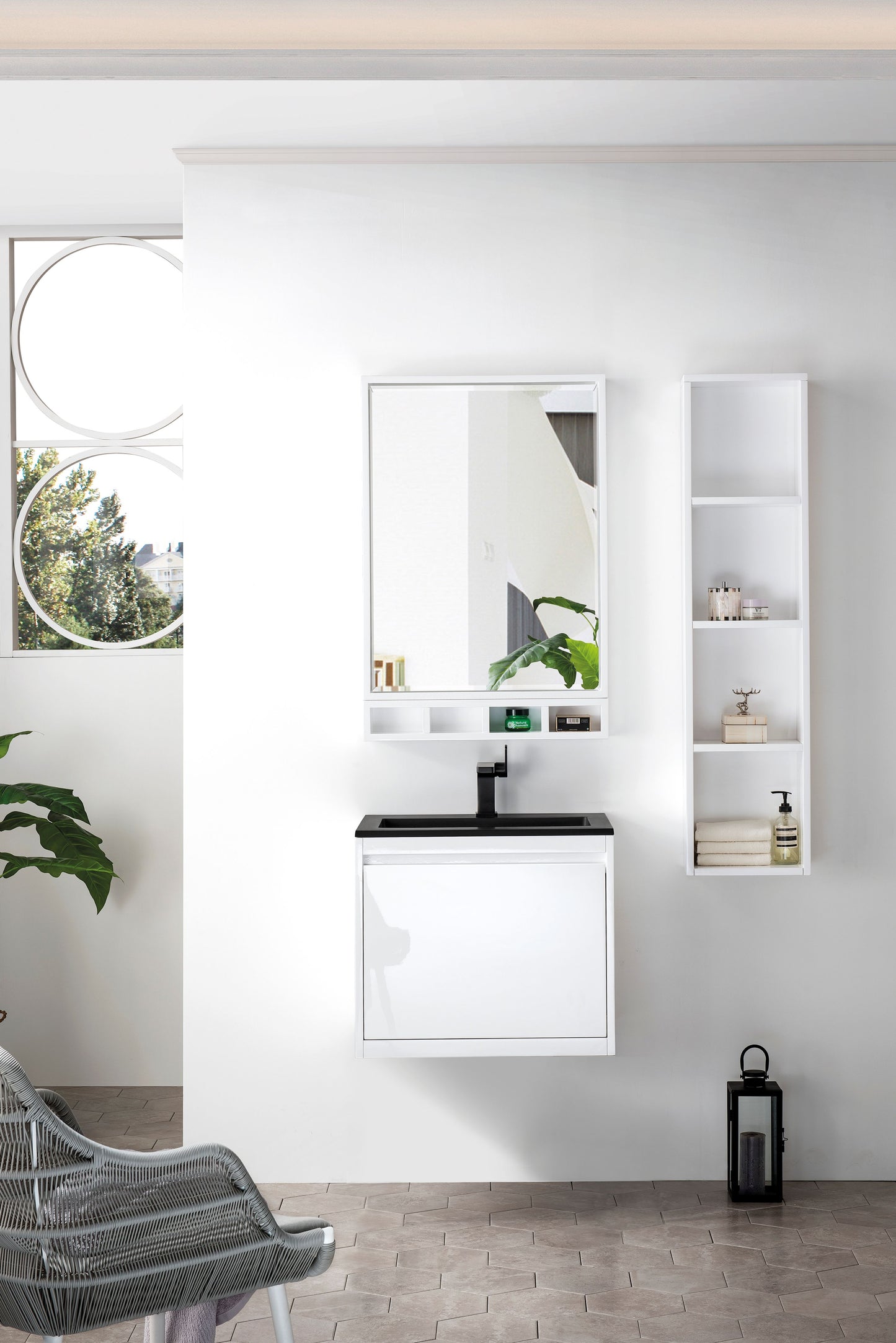 James Martin Mantova 23.6" Single Vanity with Composite Stone Top - Luxe Bathroom Vanities