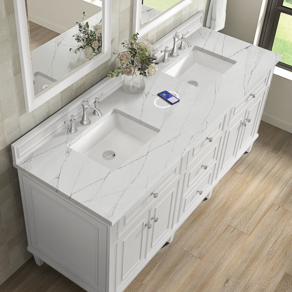James Martin Lorelai 72" Double Vanity with 3 CM Countertop & FreePower Wireless Charger